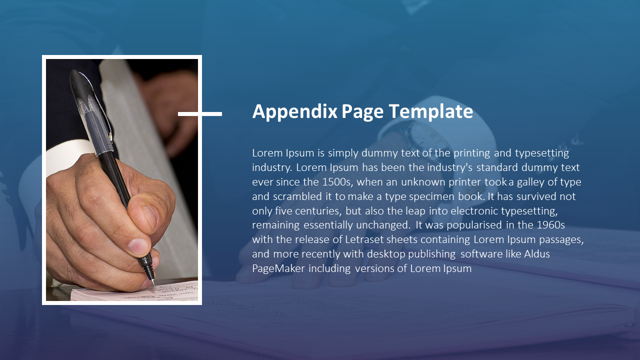 Beautifully Designed Appendix Page Template For Presentation